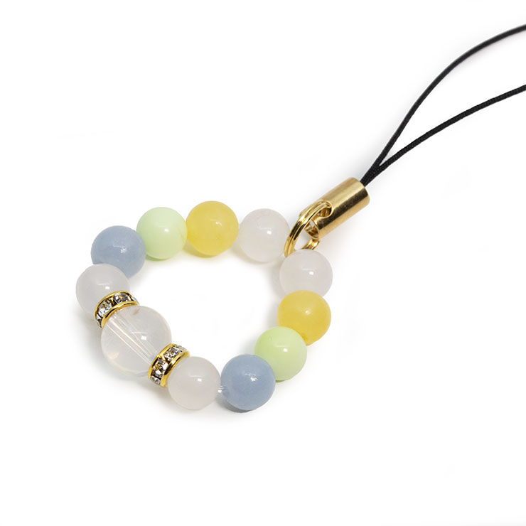 【限定6本】石の日マルシェ 春のお守りストラップ（K2 ムーンクォーツ） 写真