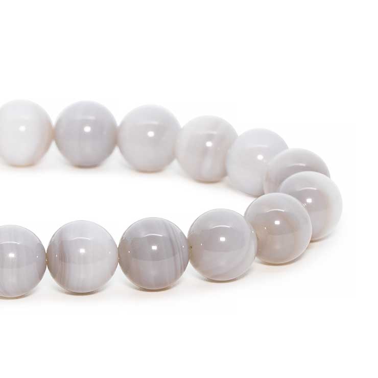 【一点もの】白雪瑪瑙(北海道 花石産)10mm シンプルブレスレット 写真