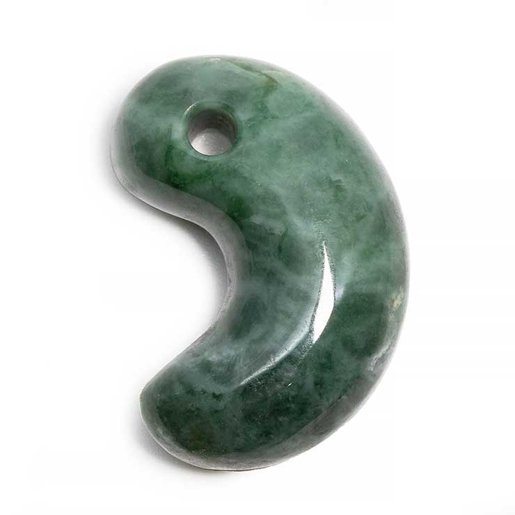 【一点もの】勾玉 糸魚川翡翠(ヒスイ輝石岩)34mm【鑑別書付き】 写真