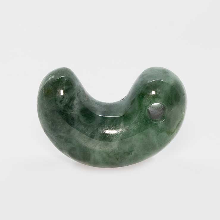 【一点もの】勾玉 糸魚川翡翠(ヒスイ輝石岩)34mm【鑑別書付き】 写真