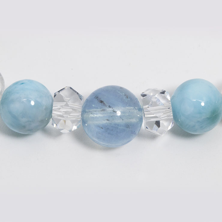 【一点もの】サンタマリアアクアマリン・ラリマー デザインブレスレット 写真