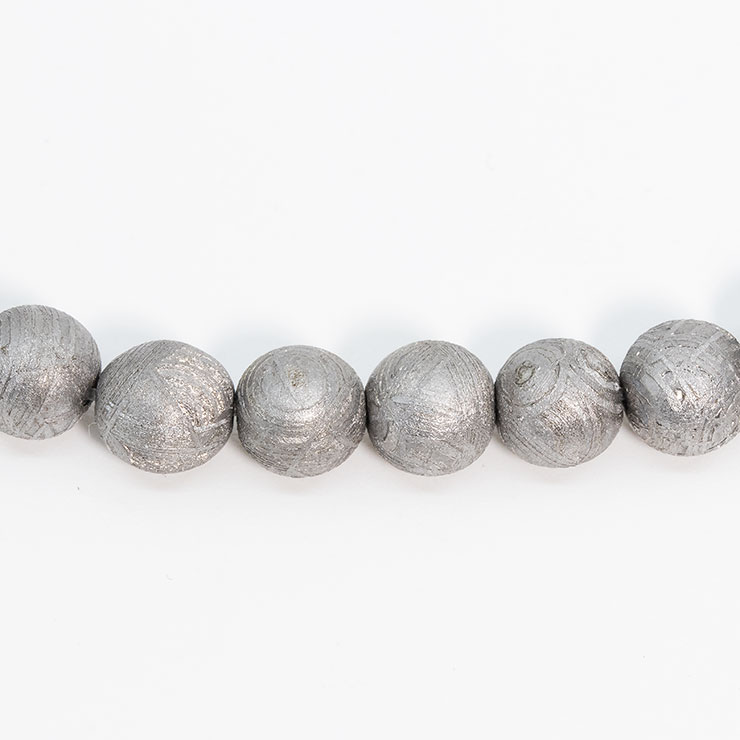 【一点もの】アイアンメテオライト（ムオニナルスタ隕石）6mm シンプルブレスレット【鑑別書付き】 写真