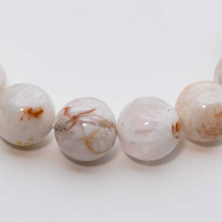 【一点もの】ホワイトマッドインクォーツ12mm シンプルブレスレット【鑑別書付き】 写真