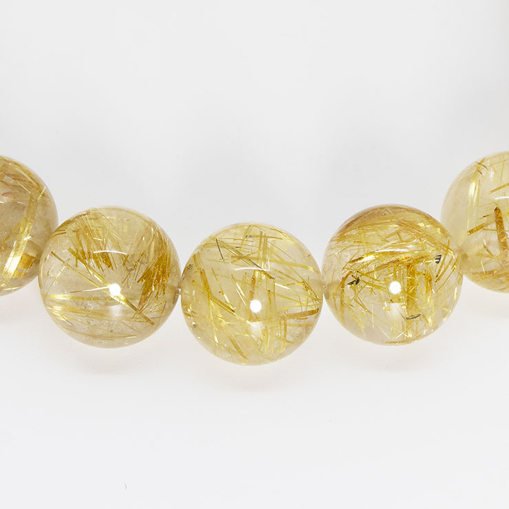 【一点もの】タイチンルチルクォーツ 12mm シンプルブレスレット 写真