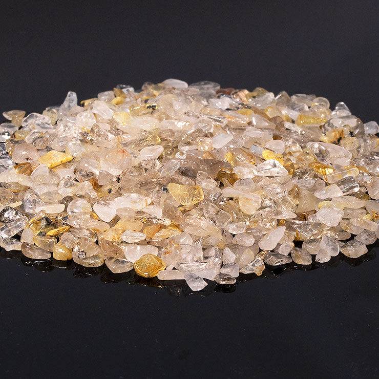 【9点限定】天然石さざれ ゴールドルチルクォーツ 100g 写真