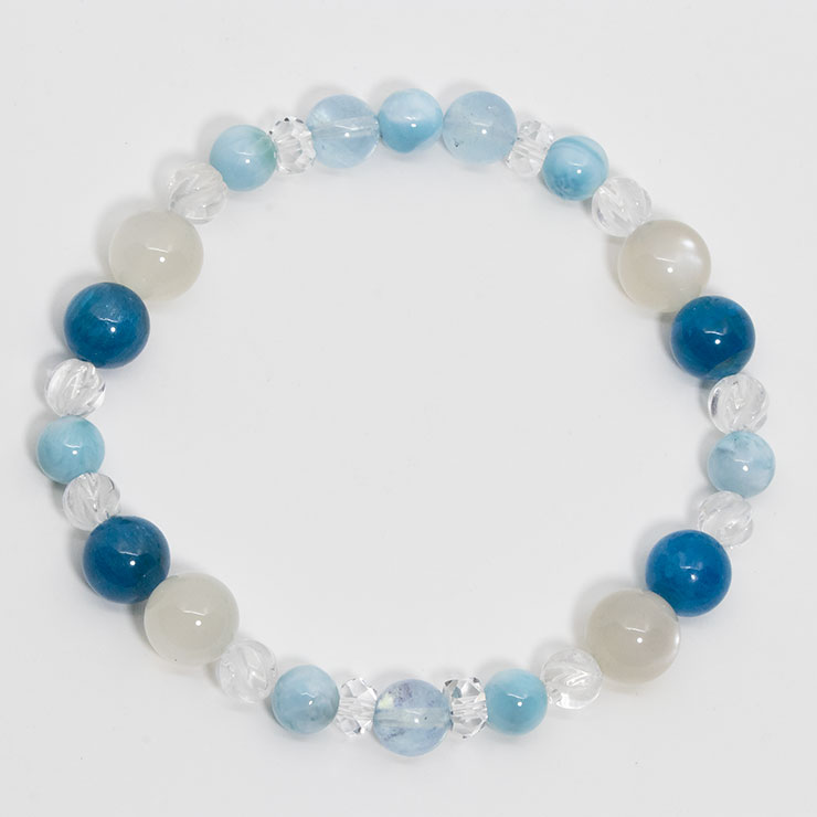 【一点もの】サンタマリアアクアマリン・ラリマー デザインブレスレット 写真