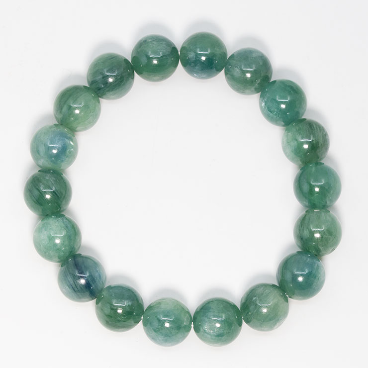 【一点もの】グリーンカイヤナイト11mm シンプルブレスレット 写真