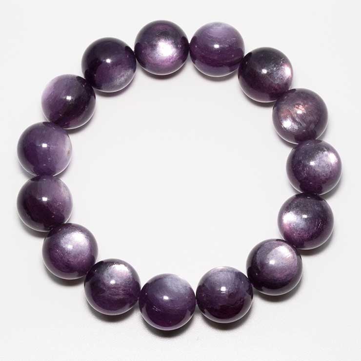 【一点もの】パープルマイカ14mm シンプルブレスレット 写真