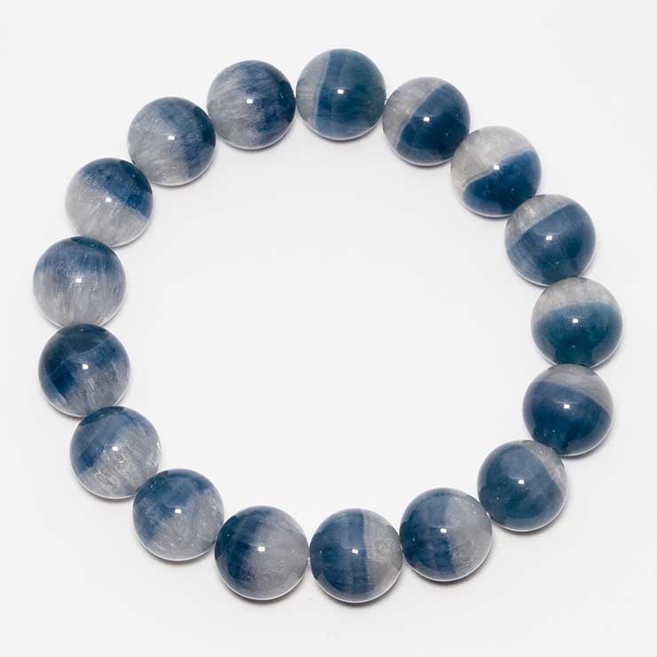 【一点もの】バイカラーフローライト12mm シンプルブレスレット【鑑別書付き】 写真