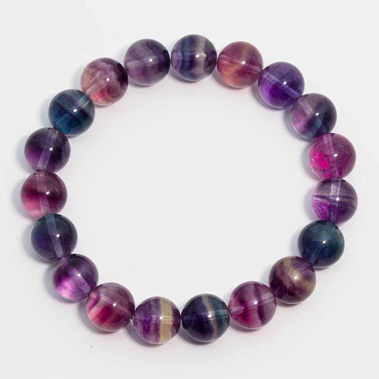 レインボーフローライト約11mm シンプルブレスレット 写真